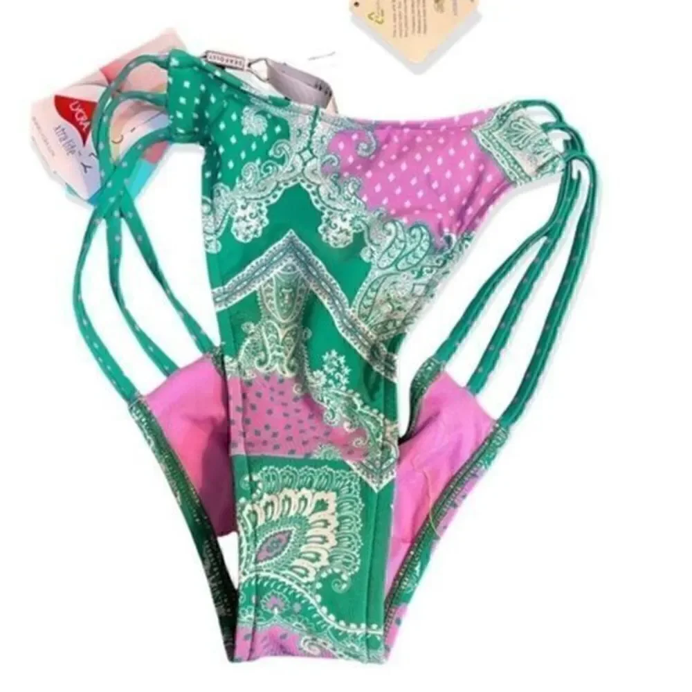 Seafolly Bandana Bay Multi Rio Bikini Bottoms Size 8 NWT